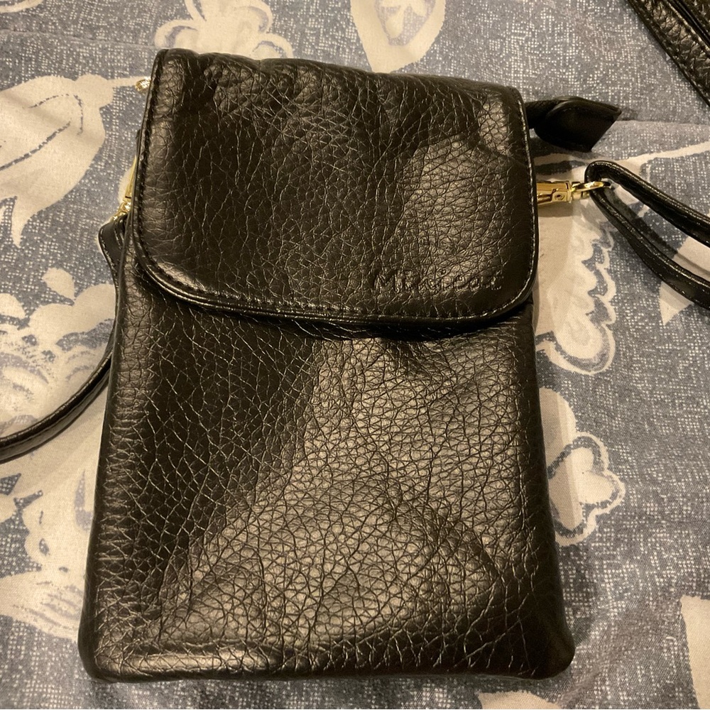 Minicat Small Faux Leather Crossbody Bag, Black - Picture 2 of 11